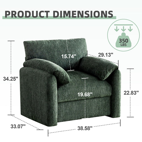 2 Pack Oversized Green Accent Chair U85592