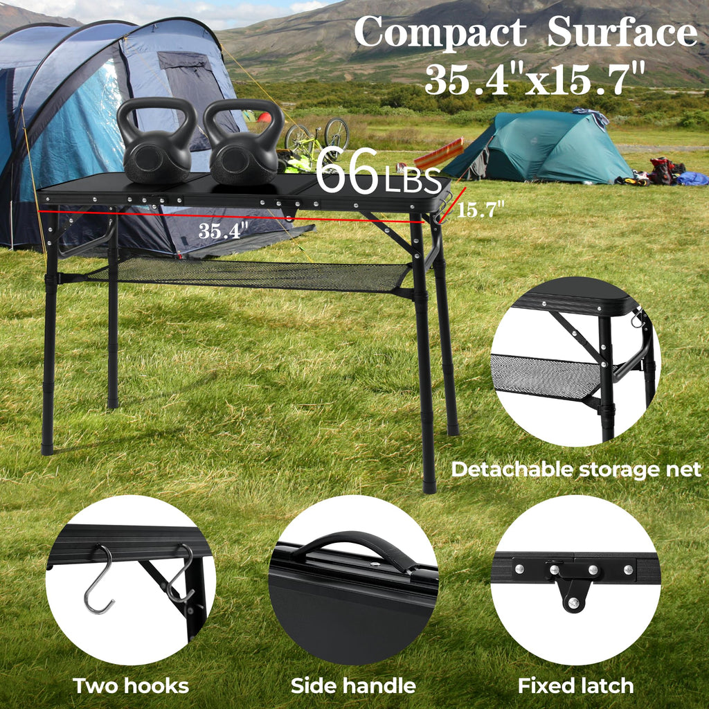 Folding Camping Table with Adjustable Height L6187