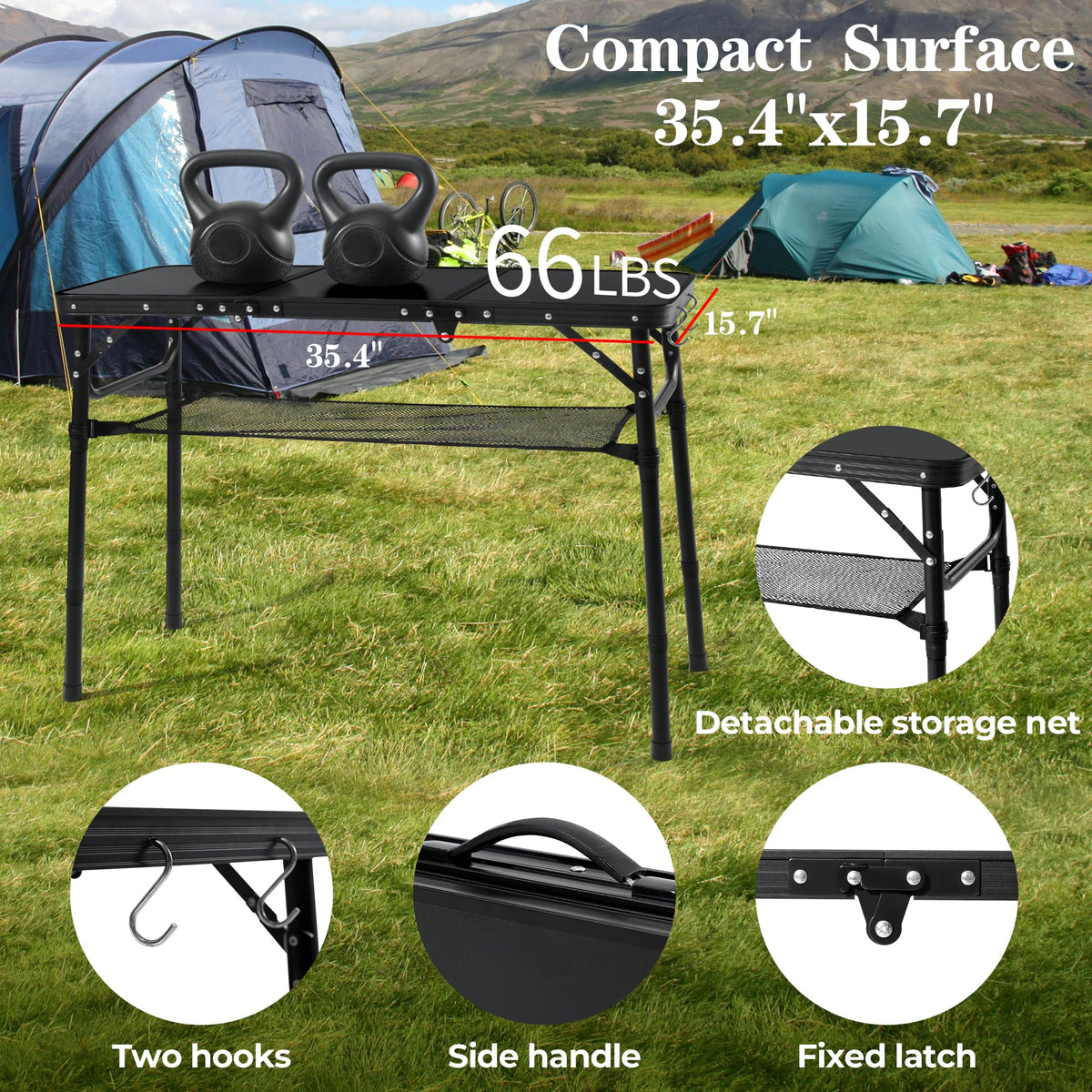 Folding Camping Table with Adjustable Height L6187