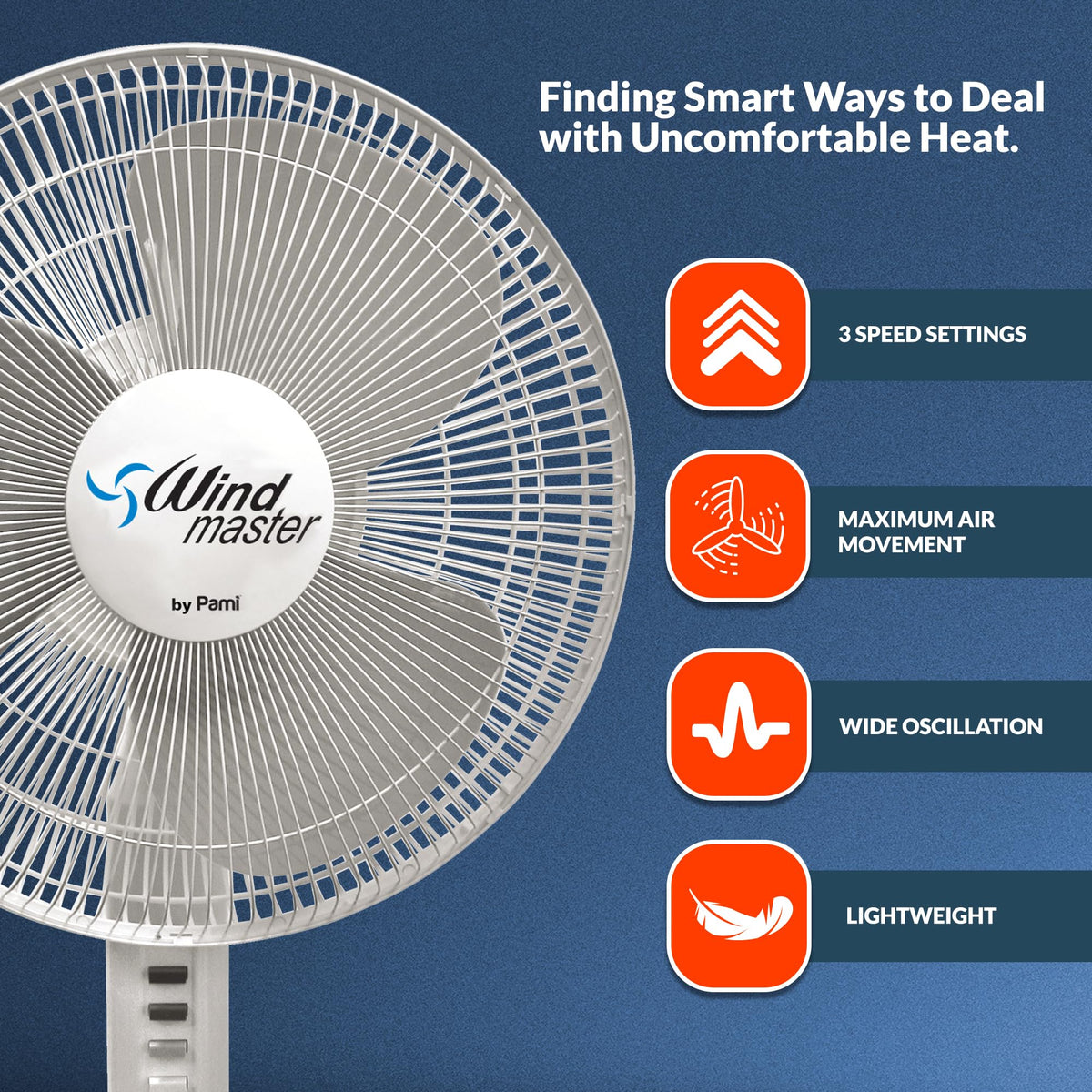 16 in Oscillating Pedestal Fan, 3 Speed, White W475398