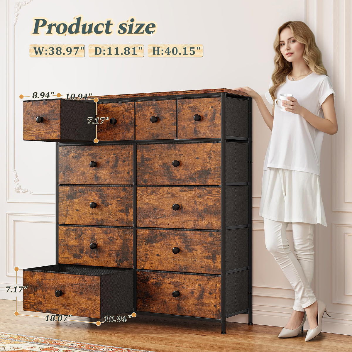 12 Drawer Dresser F8801